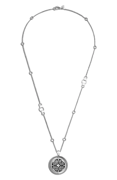 John Hardy Dot Mandala Diamond Pendant Necklace In Silver