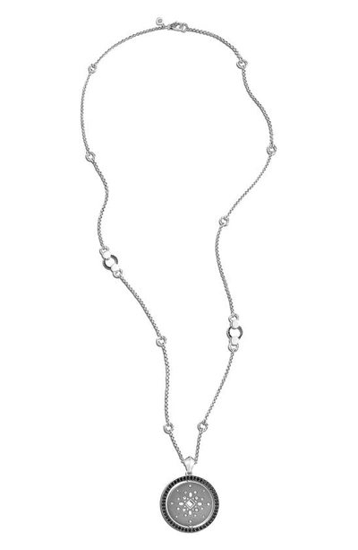 John Hardy Dot Mandala Diamond Pendant Necklace In Silver