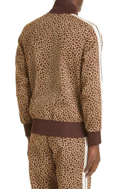 Shop Palm Angels Leopard Jacquard Track Jacket In Beige