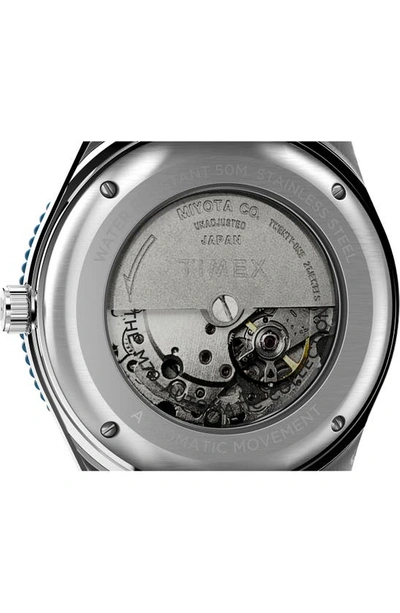 Shop Timex M79 Automatic Bracelet Watch, 40mm In Silver/ Blue/ Silver