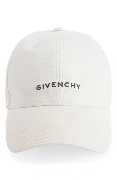 Givenchy Logo Embroidered Baseball Cap In White