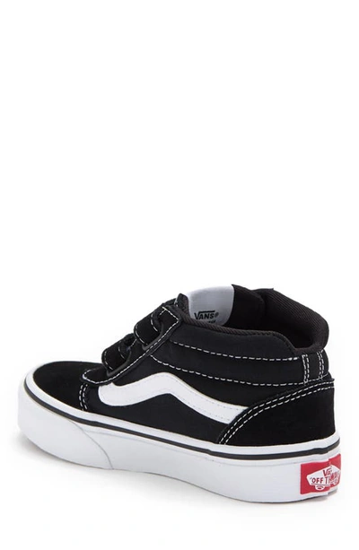 Shop Vans Ward Mid Top Sneaker In Suede/ Canvas Black/ White