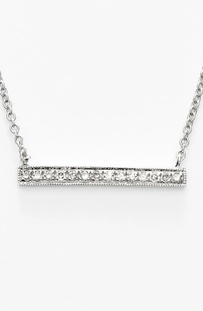 Dana Rebecca Designs 14k White Gold Sylvie Rose Medium Bar Necklace With Diamonds In White Gold