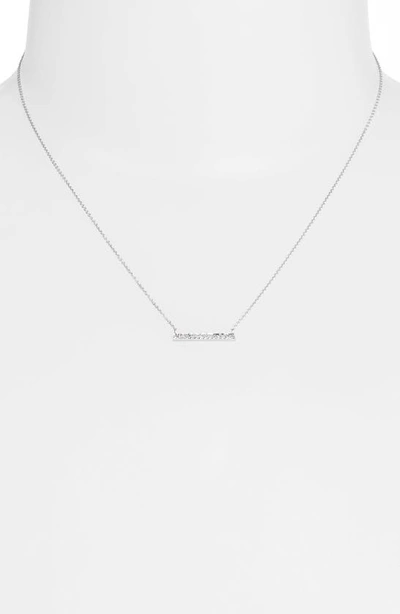 Dana Rebecca Designs 14k White Gold Sylvie Rose Medium Bar Necklace With Diamonds In White Gold