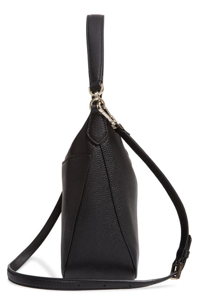 Shop Kate Spade Medium Polly Leather Shoulder Bag In Black