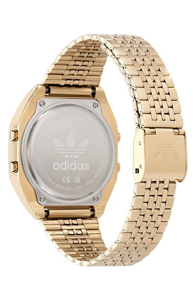 Shop Adidas Originals Digital Two M Digital Bracelet Watch, 36mm In Gold