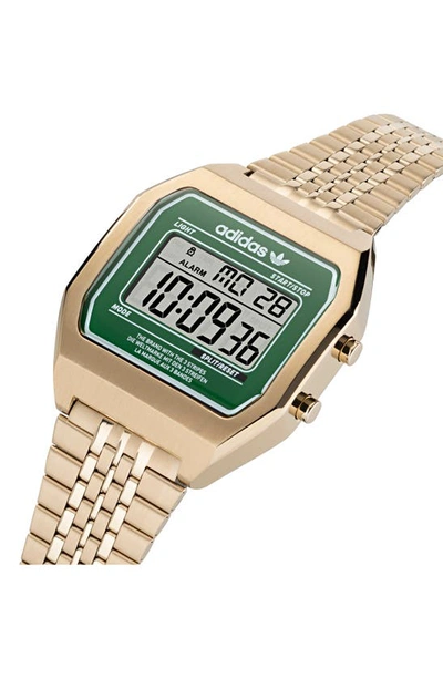 Shop Adidas Originals Digital Two M Digital Bracelet Watch, 36mm In Gold