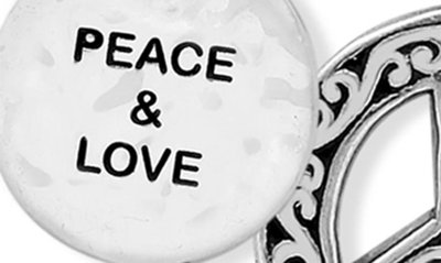 Shop Lois Hill Peace & Love Stretch Charm Bracelet In Silver