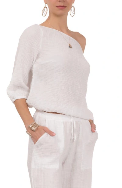 Shop Everyday Ritual Penny Off The Shoulder Lounge Top In White