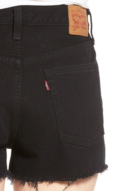 Shop Levi's 501® High Rise Denim Shorts In Darkest Hour