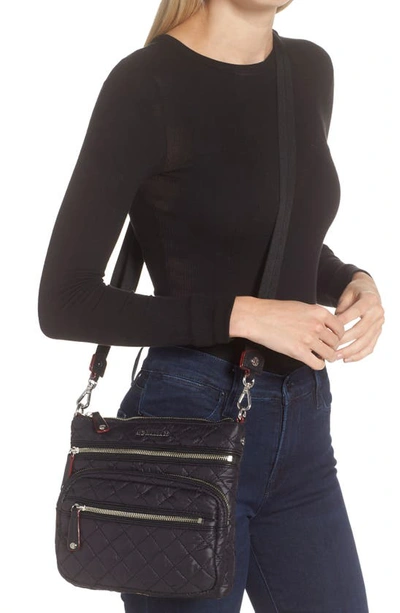 Mz Wallace Crosby Zip Nylon Crossbody Bag In Black