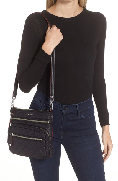 Mz Wallace Crosby Zip Nylon Crossbody Bag In Black