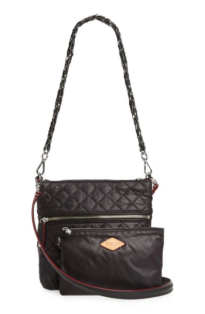 Mz Wallace Crosby Zip Nylon Crossbody Bag In Black
