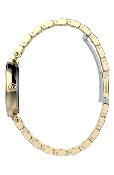 Shop Timex Adorn Crystal Bracelet Watch, 32mm In Gold/ Black/ Gold
