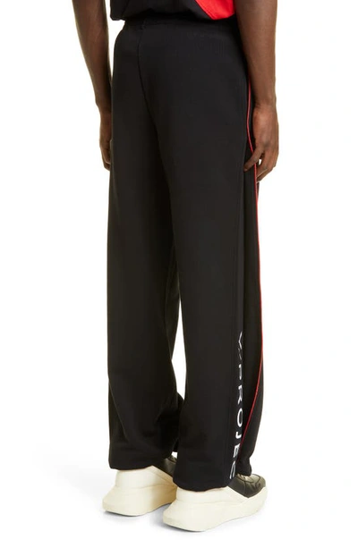 Shop Y/project X Fila Logo Panel Cotton Sweatpants In Black