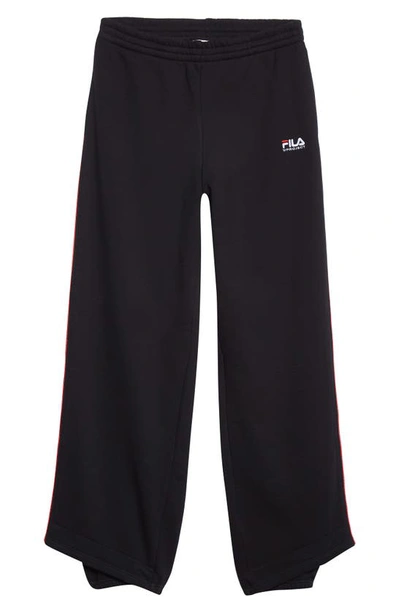 Shop Y/project X Fila Logo Panel Cotton Sweatpants In Black