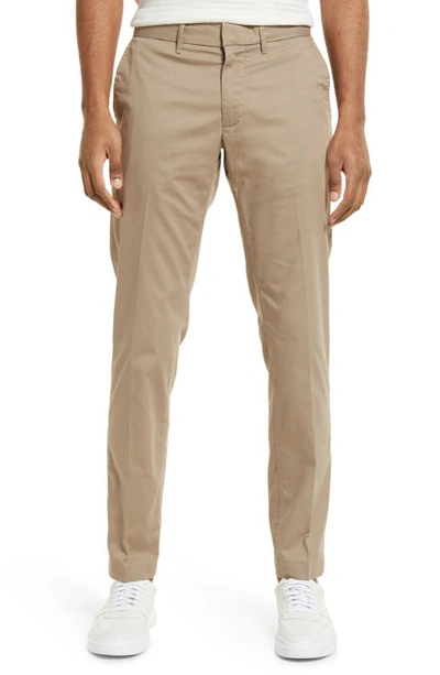 Shop Nordstrom Slim Fit Coolmax® Flat Front Performance Chinos In Tan Greige
