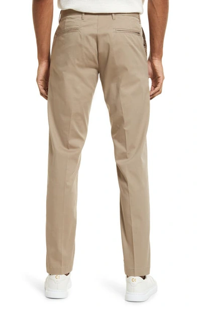 Shop Nordstrom Slim Fit Coolmax® Flat Front Performance Chinos In Tan Greige