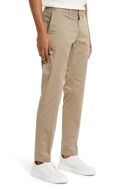 Shop Nordstrom Slim Fit Coolmax® Flat Front Performance Chinos In Tan Greige