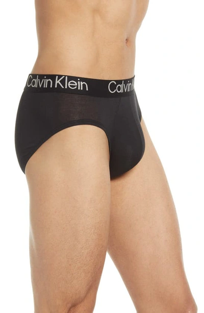Shop Calvin Klein 3-pack Modal Blend Hip Briefs In Black