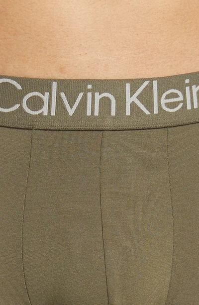 Shop Calvin Klein Assorted 3-pack Stretch Modal Trunks In 297 Blue Shadow