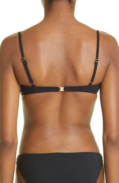Shop Totême Balconette Recycled Polyamide Blend Bikini Top In Black