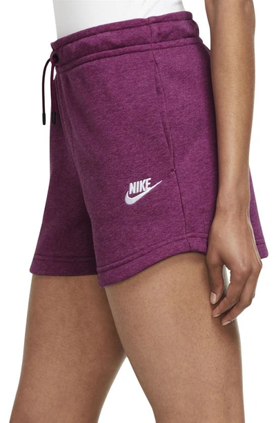 Shop Nike Essential Shorts In Sangria/ Heather/ White