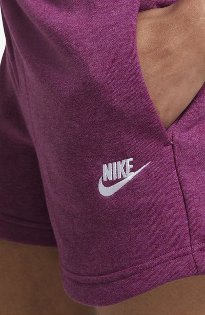 Shop Nike Essential Shorts In Sangria/ Heather/ White
