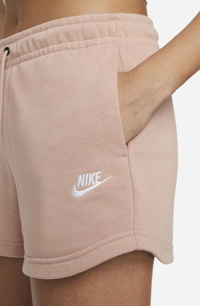 Shop Nike Essential Shorts In Rose Whisper/ White
