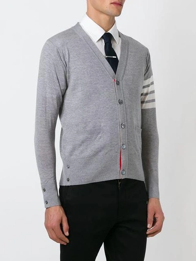 Shop Thom Browne 4-bar Merino Cardigan In Grey