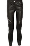 GIVENCHY Skinny trousers in black leather and stretch-knit