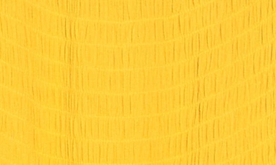 Forgotten Grace Crochet Trim Smocked Off-the-shoulder Top In Mustard