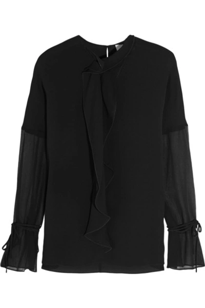 3.1 Phillip Lim / フィリップ リム Ruffled Crepe And Silk-georgette Blouse In Black