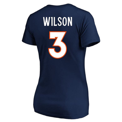 Shop Fanatics Branded Russell Wilson Navy Denver Broncos Plus Size Player Name & Number V-neck T-shirt