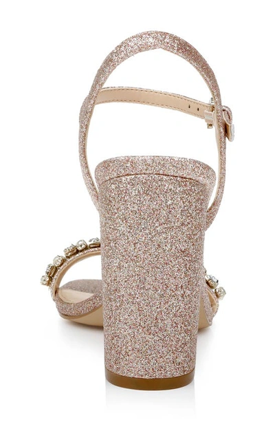 Shop Jewel Badgley Mischka Dee Ankle Strap Sandal In Rose Gold Glitter