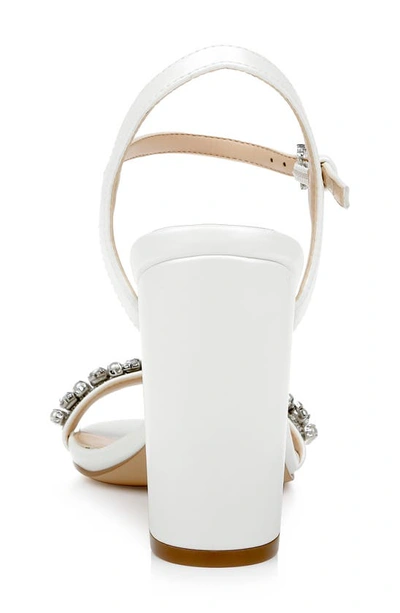 Shop Jewel Badgley Mischka Dee Ankle Strap Sandal In White Matte
