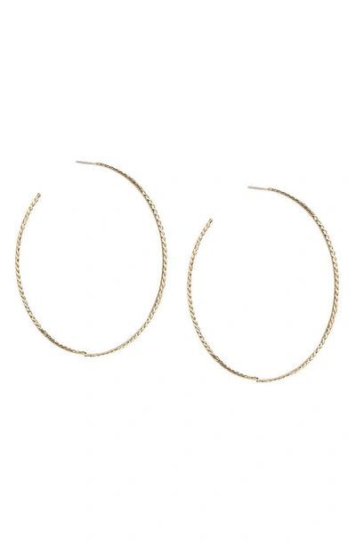 Shop Lana Jewelry Nude Curb Hoop Earrings In Yellow