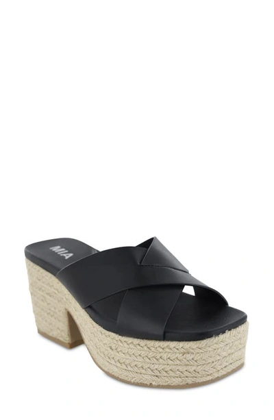 Shop Mia Holli Espadrille Platform Sandal In Black