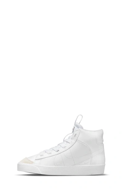 Shop Nike Kids' Blazer Mid '77 High Top Sneaker In White/ White/ Black/ White