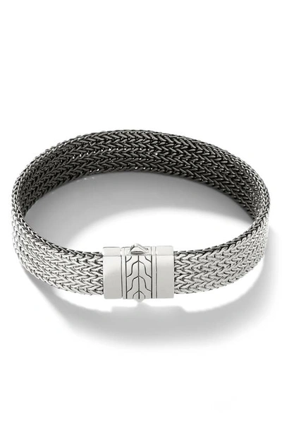Classic Chain Reversible Silver and Rhodium Bracelet