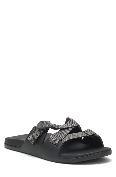 Shop Chaco Chillos Slide Sandal In Fret Black