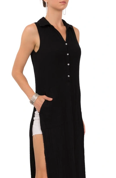 Everyday Ritual Vivienne Cotton Gauze Sleeveless Maxi Dress In Black