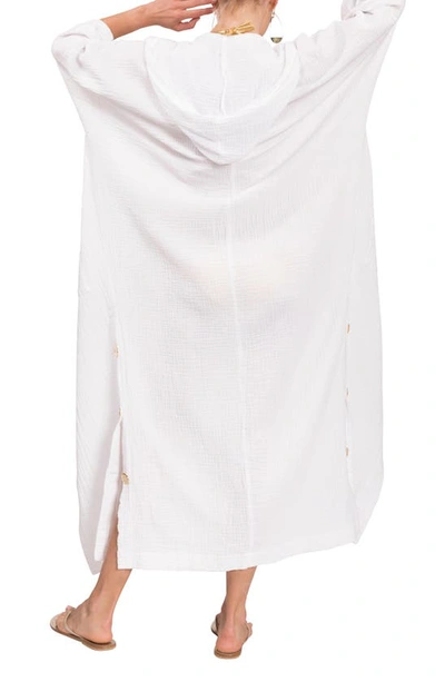 Everyday Ritual Jade Cotton Gauze Button-front Coverup In White