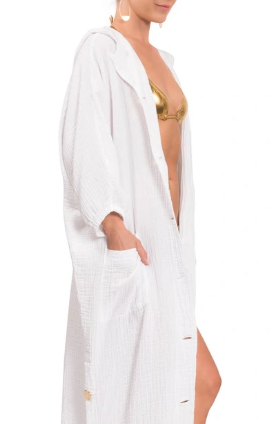 Everyday Ritual Jade Cotton Gauze Button-front Coverup In White