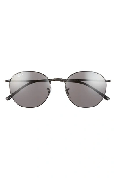 Shop Ray Ban Ray-ban 54mm Round Sunglasses In Black/ Dark Grey