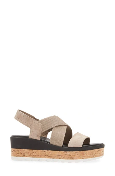 Shop Sorel Cameron Flatform Slingback Sandal In Omega Taupe Sea Sal