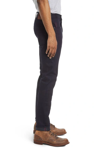 Shop Kato Hiroshi  The Scissors Slim Tapered 10.5-ounce Stretch Selvedge Jeans In Blue Black Raw