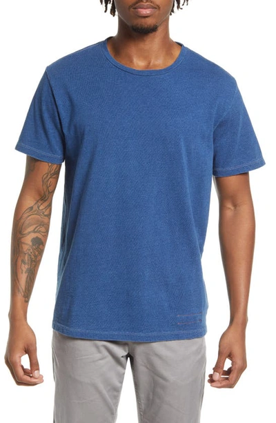 Shop Kato The Stamp Dark Indigo Crewneck T-shirt