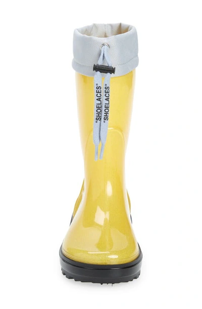 Shop Off-white Rubber Rain Boot In Yellow/ Grey