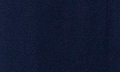 Xscape Beaded Sleeve Ruched Column Gown In Navy